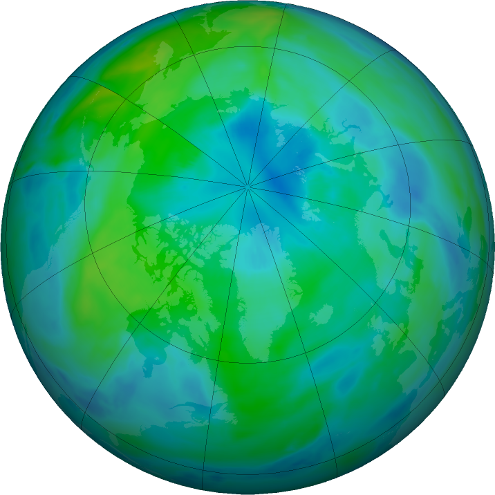 Arctic ozone map for 04 October 2023